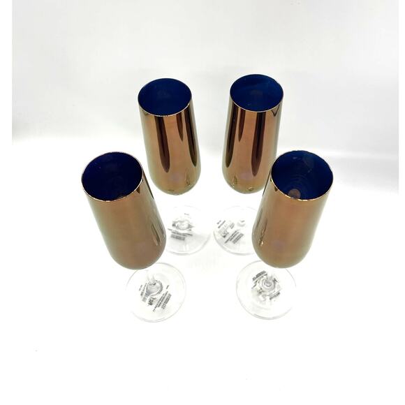 Pier 1 Imports Bronze Set of 4 Champagne Flutes 9.25" Tall - Picture 3 of 7